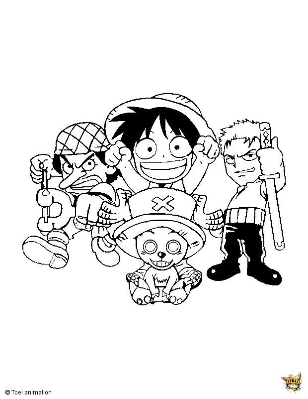 Mini One Piece Est Un Coloriage De One Piece pour Coloriage En Ligne One Piece