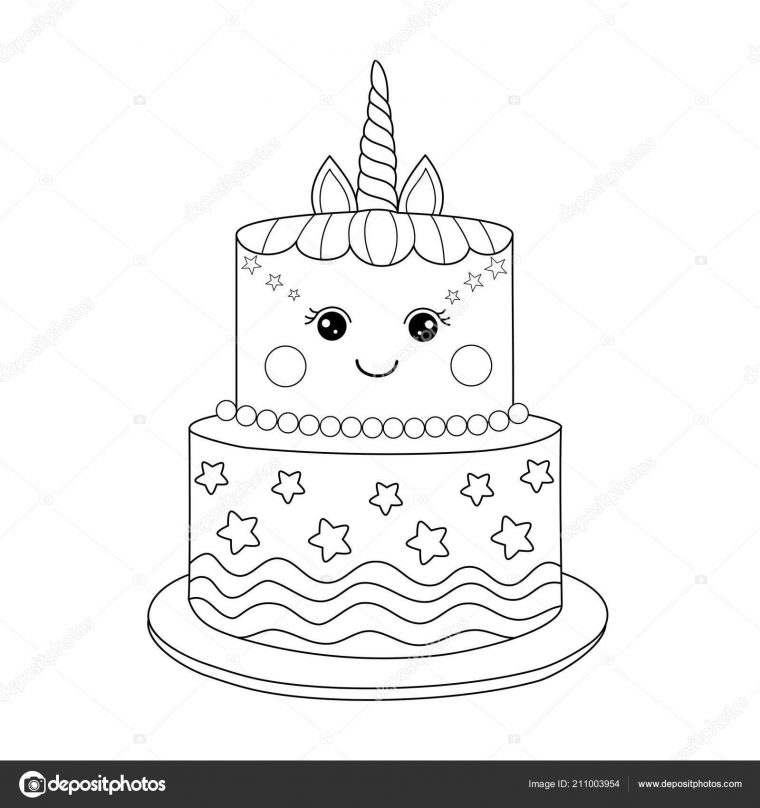 Modele Coloriage Gateau Anniversaire avec Dessin A Colorier Facile Unicornio