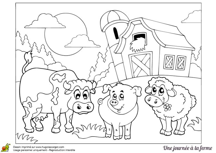 Nice 15 Dessin D'Une Ferme A Colorier | Farm Animal Coloring Pages avec Coloriage Animaux Ferme