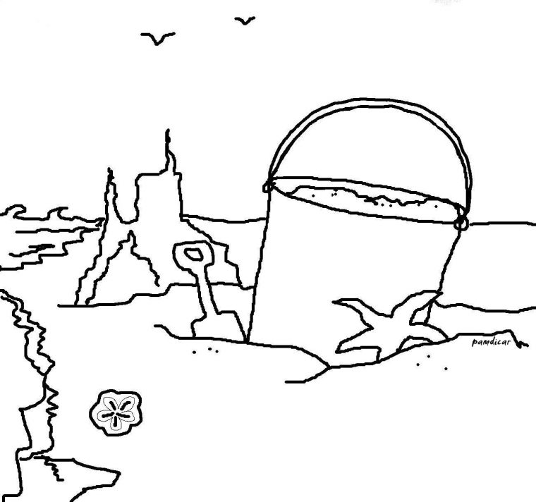 Nos Jeux De Coloriage Plage À Imprimer Gratuit encequiconcerne Dessin A Colorier Facile Sur La Plage