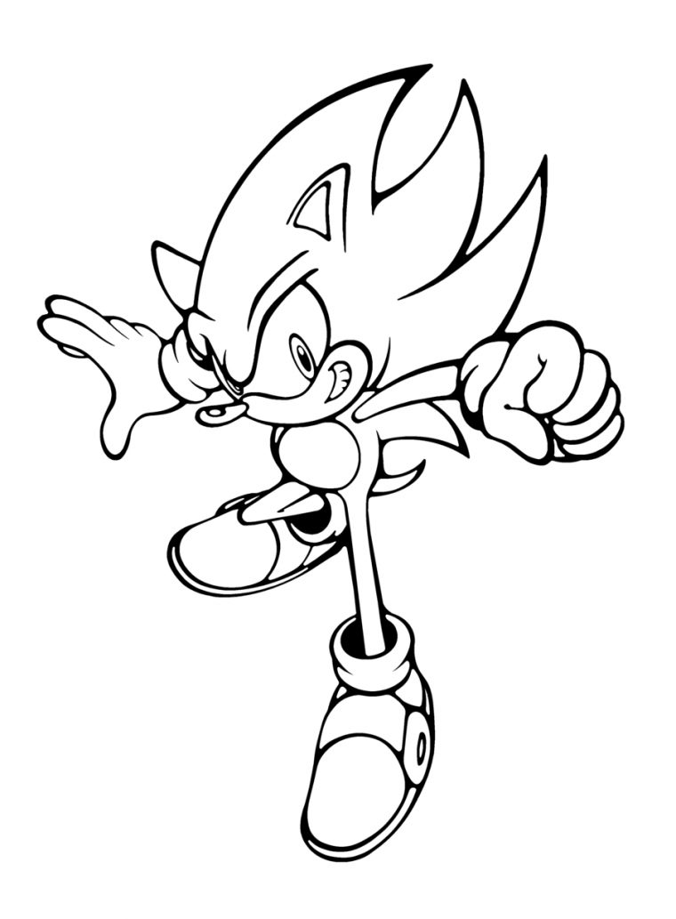 Nos Jeux De Coloriage Super Sonic À Imprimer Gratuit encequiconcerne Dessin A Colorier Facile Sonic