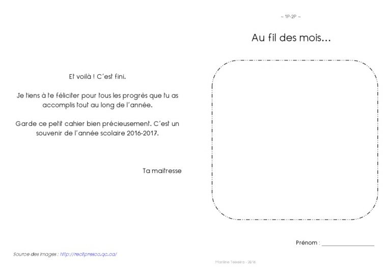 Nouveau 2016-2017 – Cahier "Au Fil Des Mois" – Bonhomme Du Mois à Coloriage Maternelle Pdf 8 Mois