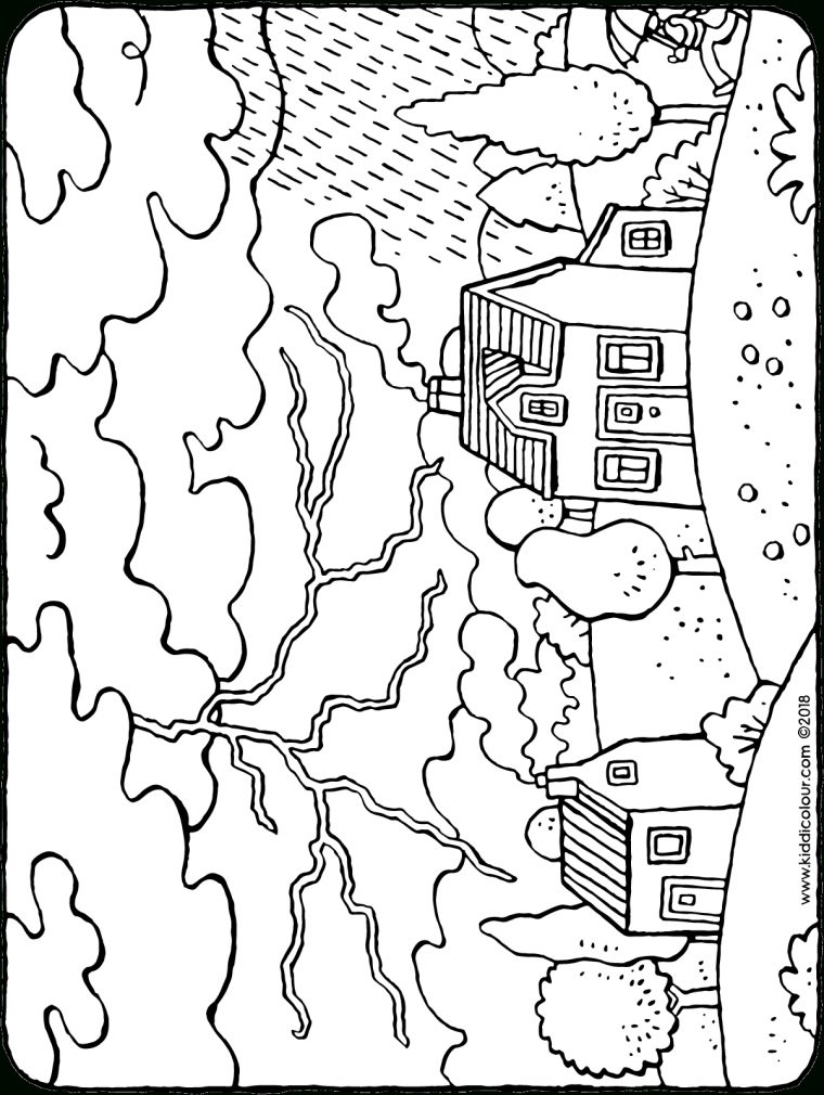 Orage Avec Tonnerre, Éclair Et Pluie – Kiddicolour destiné Coloriage Maison Avec Animlaux