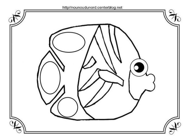 Poisson Coloriage, Pour Gommettes Et En Couleur à Dessin A Colorier Facile Us