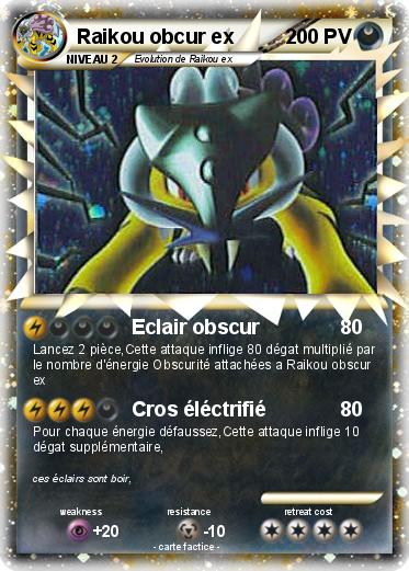 Pokémon Raikou Obcur Ex – Eclair Obscur – Ma Carte Pokémon encequiconcerne Dessin A Imprimer Du Pokacpon Raikou