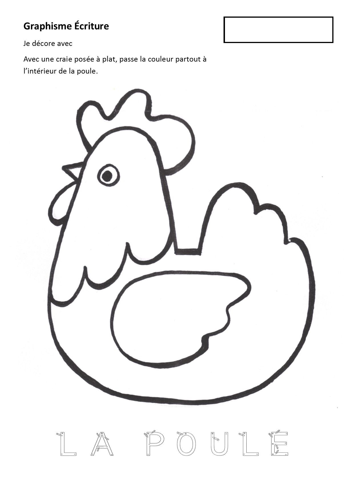 Poule Avec Graphismes Au Choix Ou Pour Ps | Poule, Pâques Maternelle avec Modele  De Poules As Colorier Pour Paques