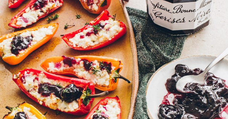 Recette Appéritif Poivrons Farcis À La Feta Et Confiture De Cerises destiné Bonnes Pacques Min Amis