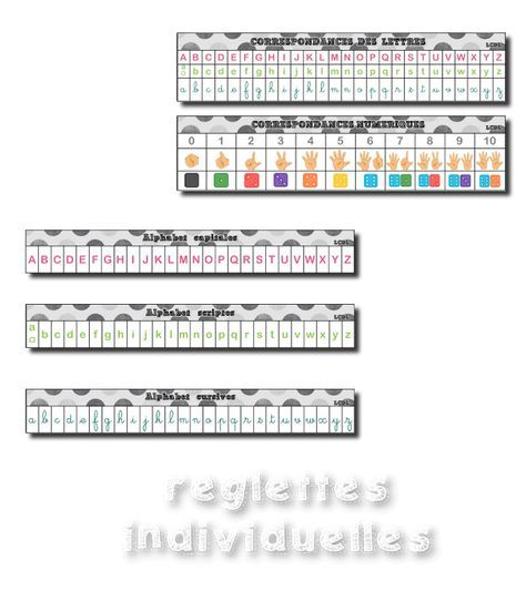 Réglettes Individuelles Alphabétiques Et Numériques | La Classe De serapportantà Maternelle De Laurene Coloriage Lettres