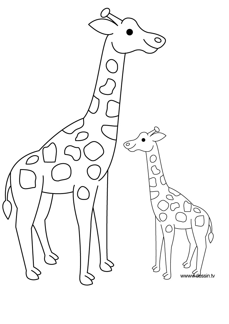 Sélection De Coloriage Girafe À Imprimer Sur Laguerche – Page 2 dedans Dessin Animaux Facile A Colorier