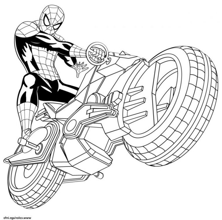 Spiderman A Imprimer Beau Image Coloriage Spiderman Avec Sa Spider Moto à Dessin A Colorier Facile Spiderman