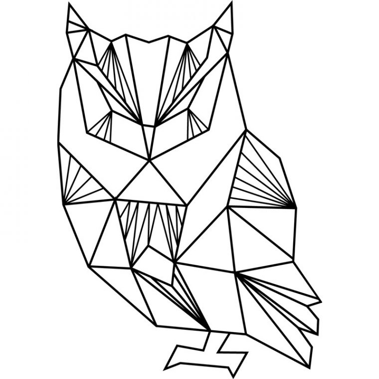 Sticker Hibou Géométrique dedans Coloriage Animaux Géométrique