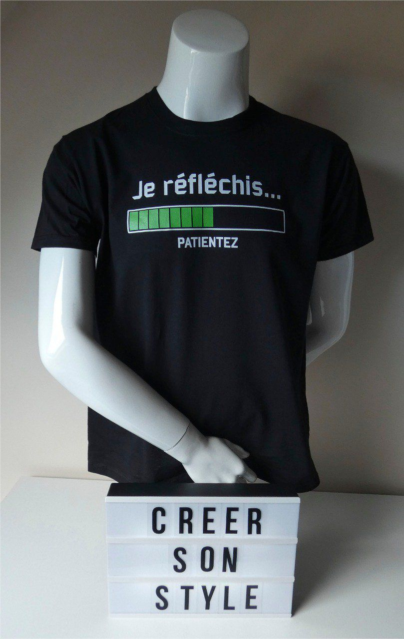 Tee Shirt &quot;Je Réfléchis Patientez&quot; - Creersonstyle.fr dedans Souris Blanche Lunette Noire Dessin Animac