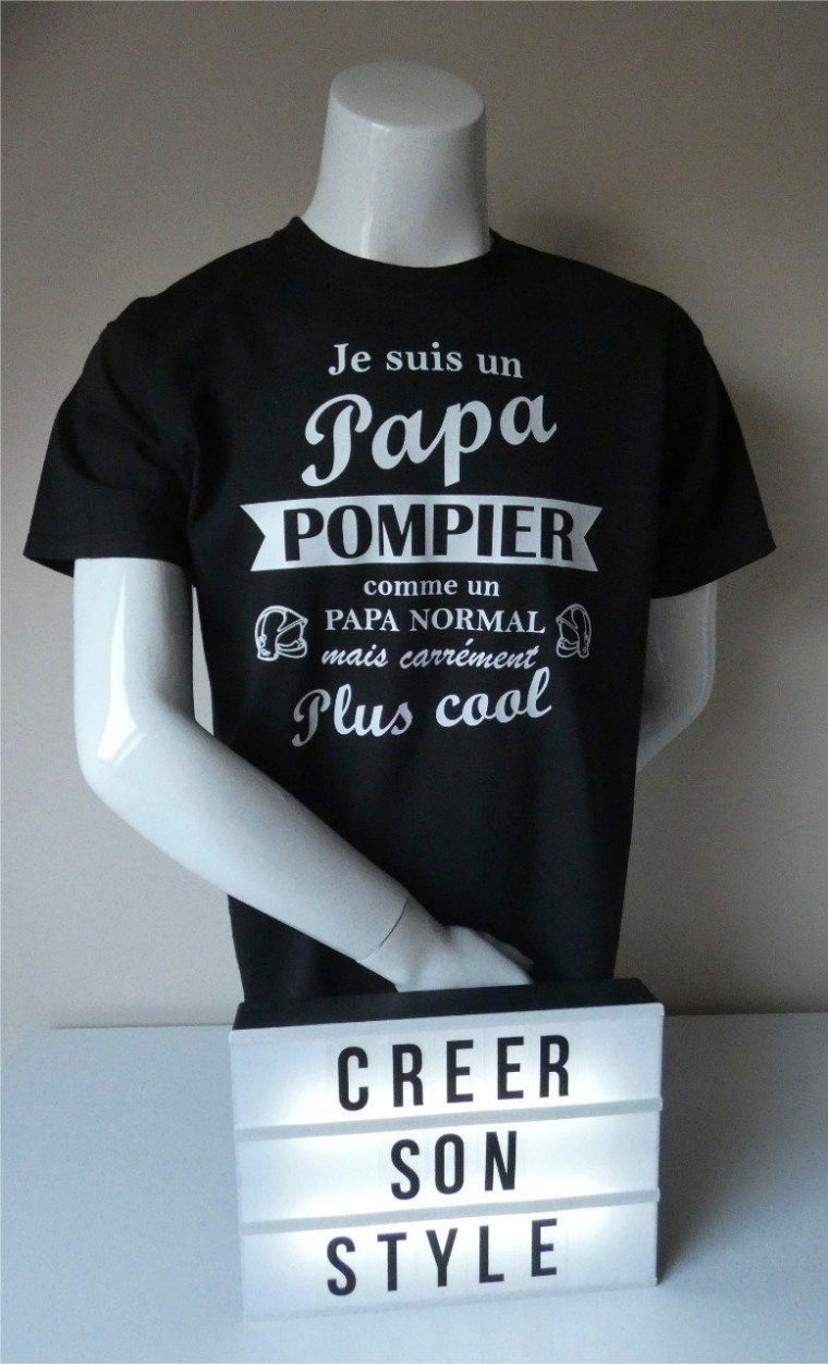 Tee Shirt "Je Suis Un Papa Pompier" – Creersonstyle.fr dedans Souris Blanche Lunette Noire Dessin Animac