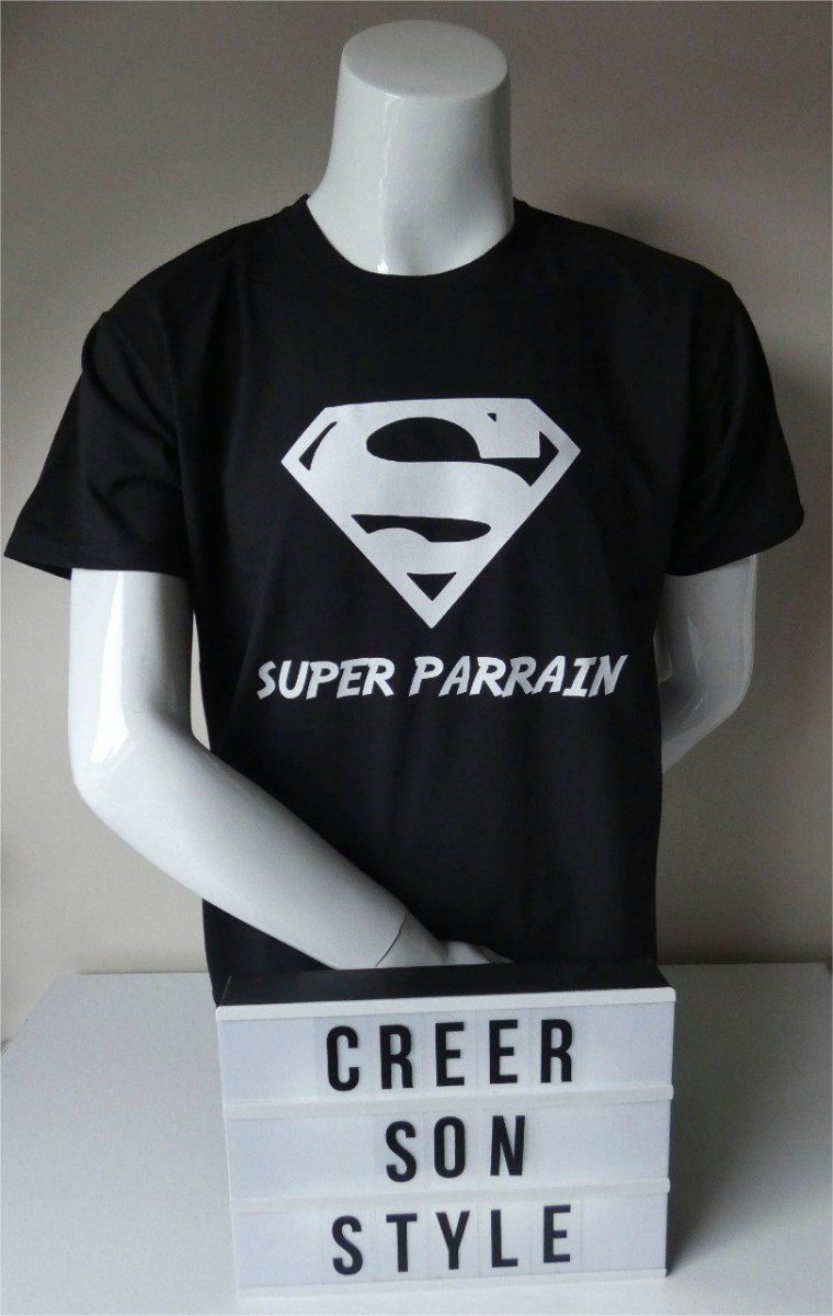 Tee Shirt "Super Parrain" – Creersonstyle.fr dedans Souris Blanche Lunette Noire Dessin Animac