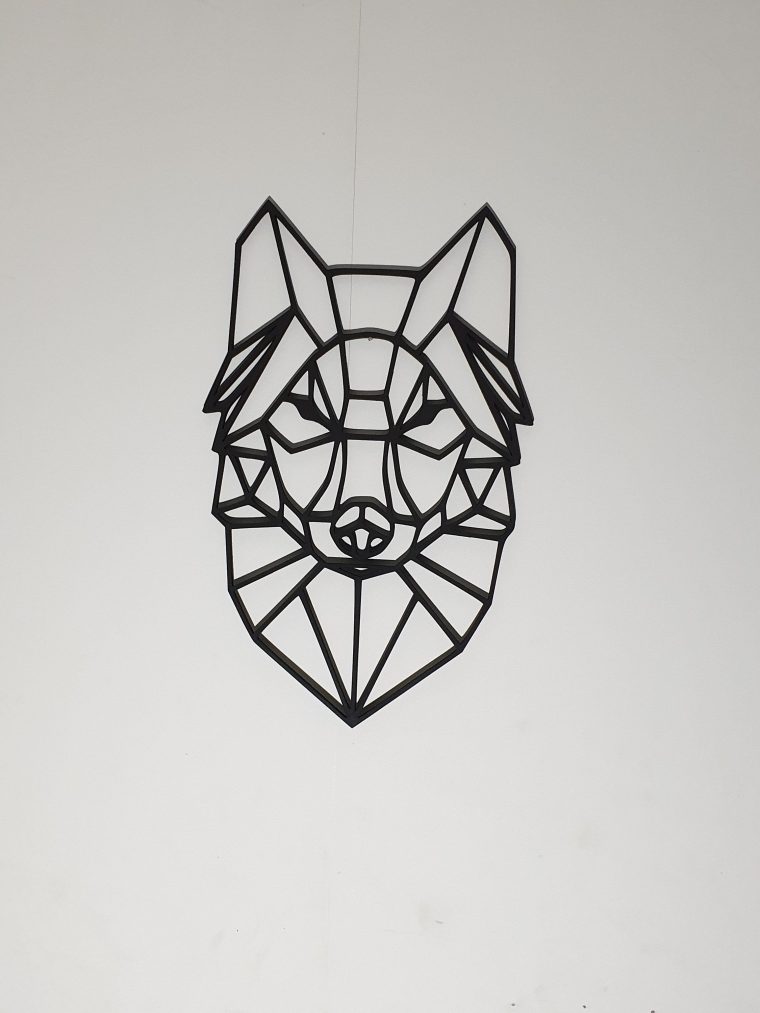 Tête De Loup Géométrique Bois / Sculpture Murale / Wood Wall Art à Coloriage Animaux Géométrique