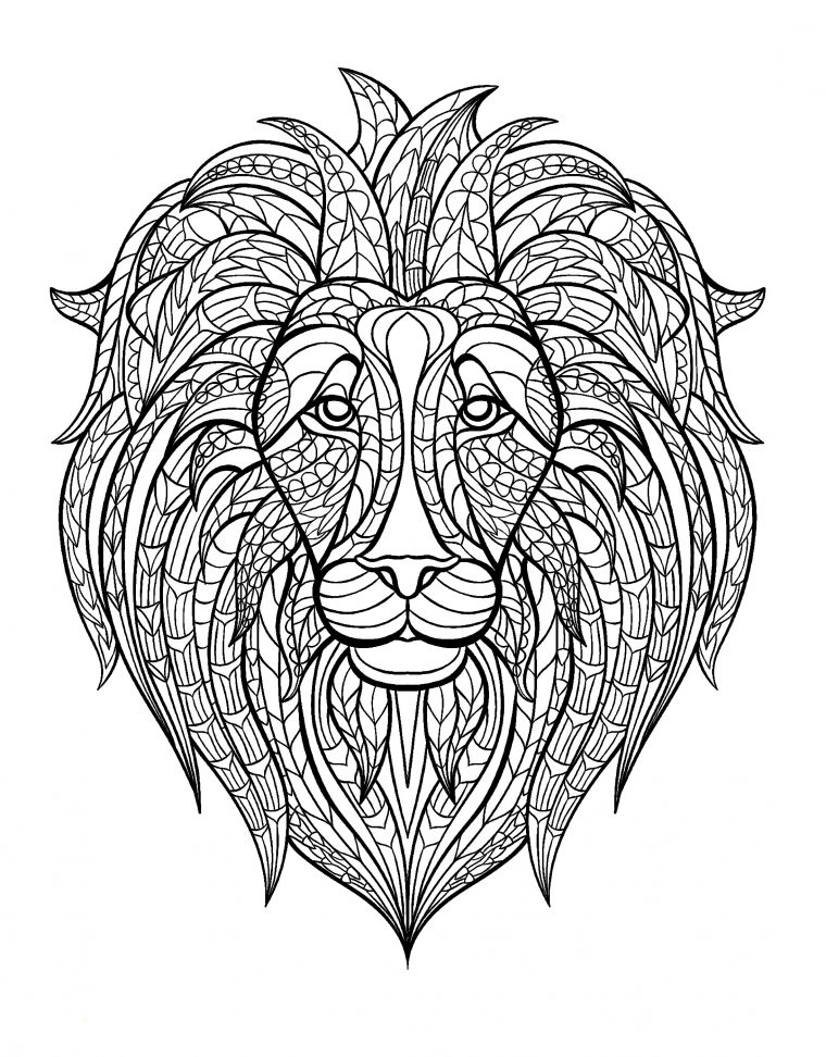 Tete Lion | Animaux – Coloriages Difficiles Pour Adultes | Justcolor encequiconcerne Coloriage Mandala Lion