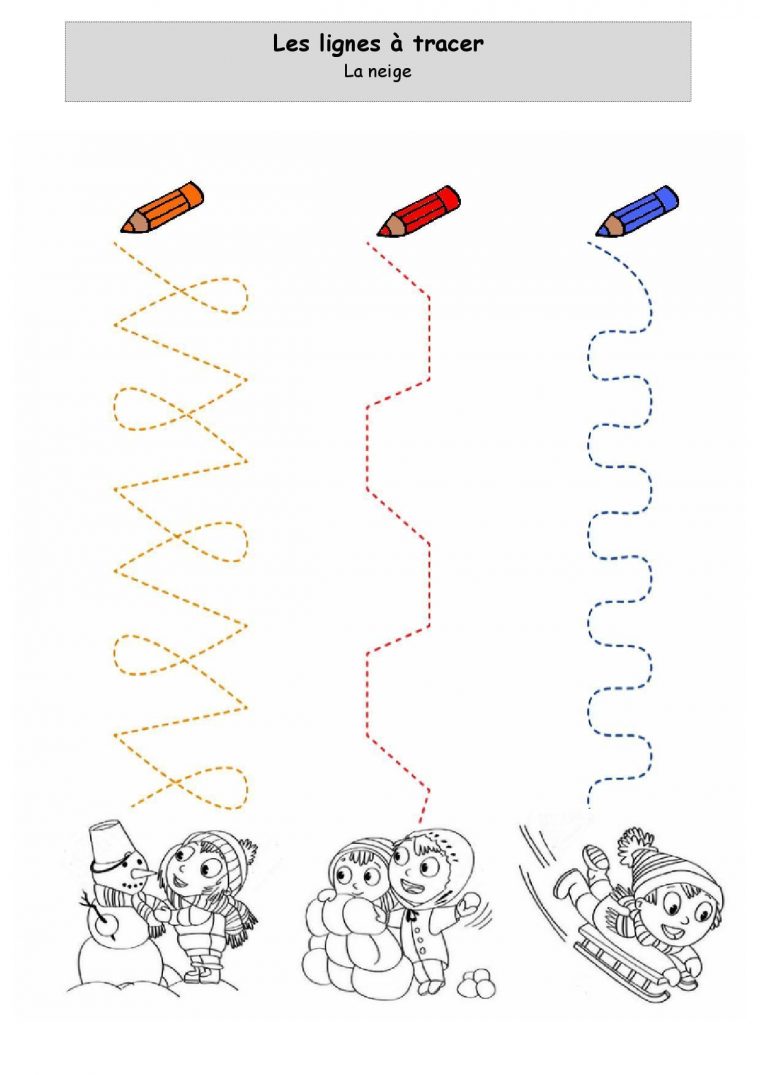 Un Peu Comme A Ecole Lignes A Tracer dedans Coloriage Maternelle Pdf 4 Saisons