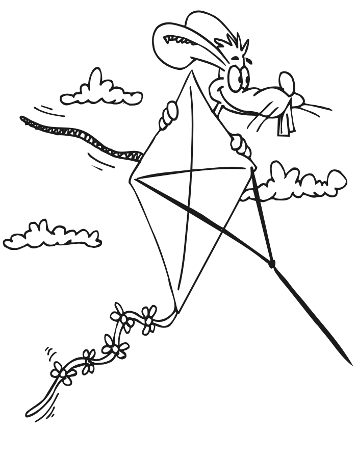 kite coloring page