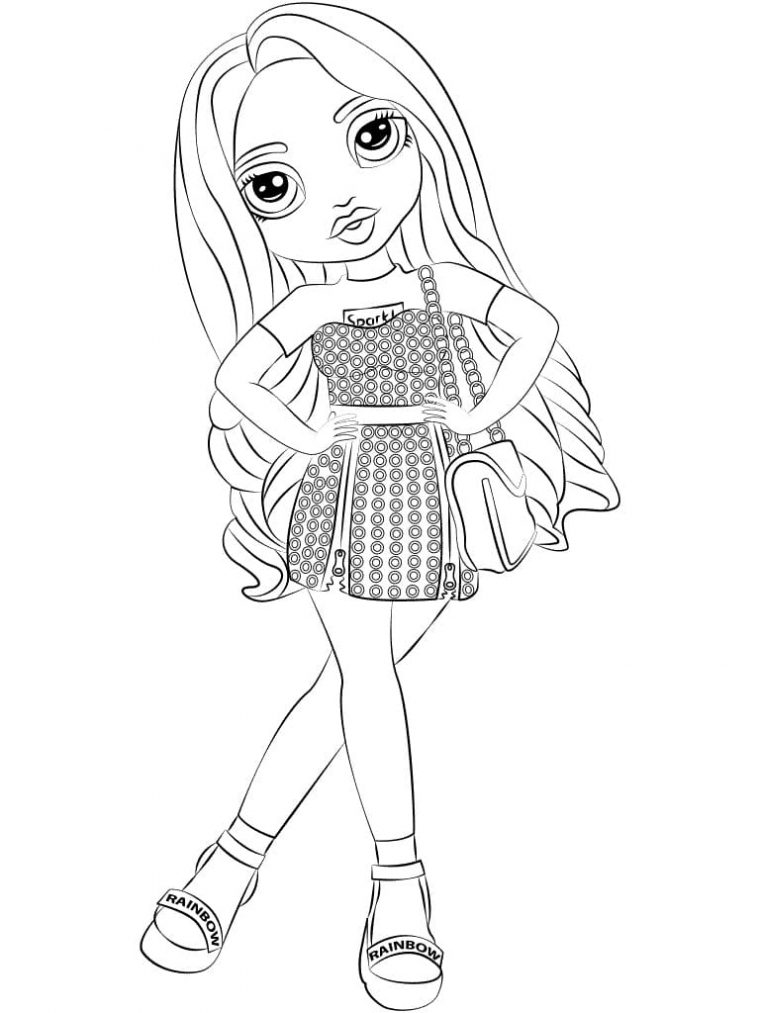 rainbow high coloring page