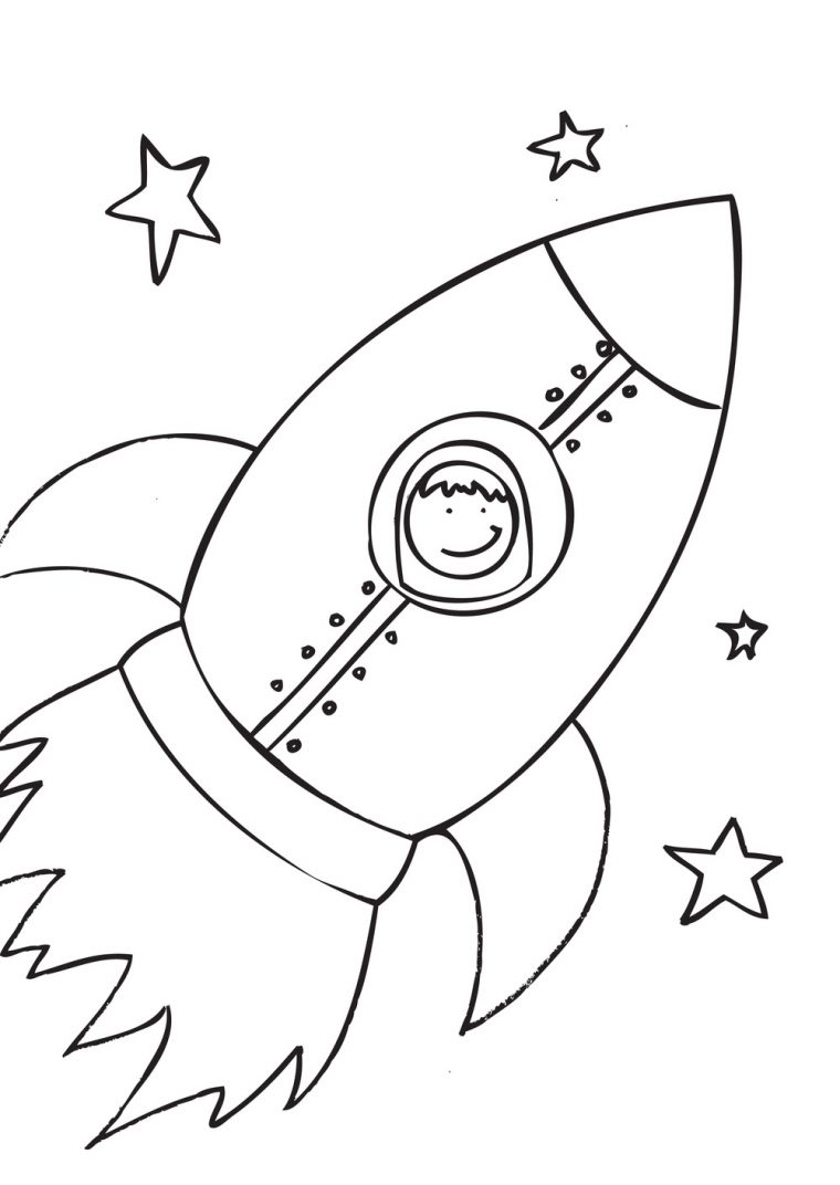 rocket coloring page