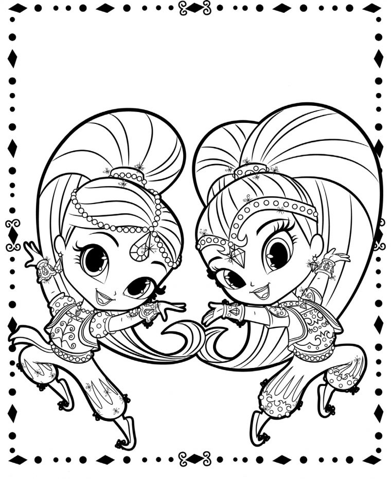 shimmer and shine color pages