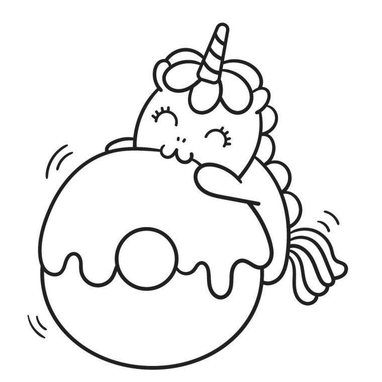 cute kawaii unicorn coloring pages