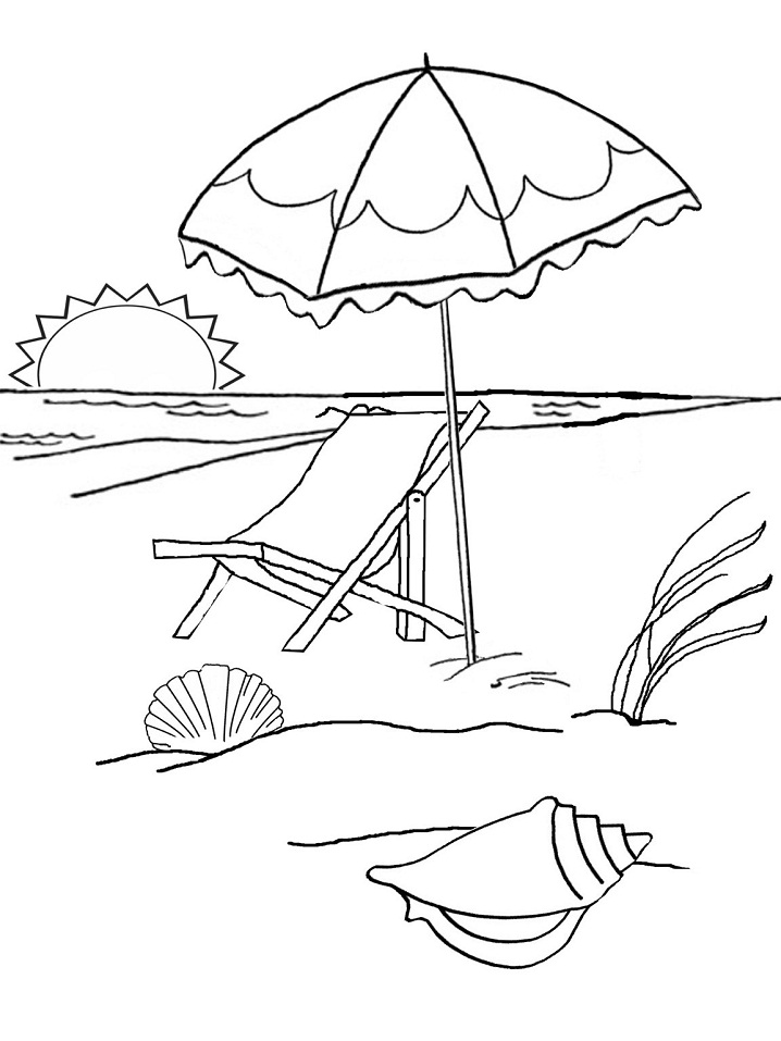 sunset coloring page