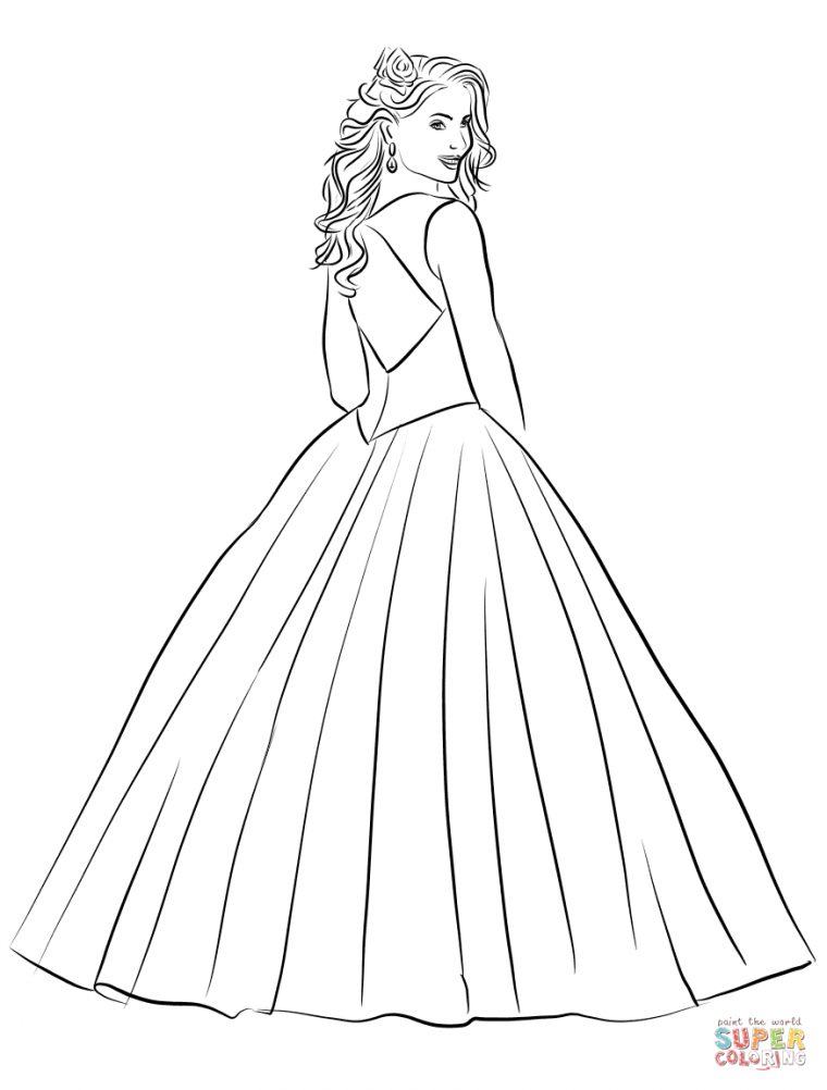 fashion dress coloring pages