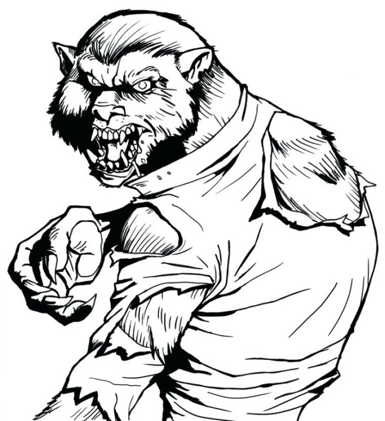 werewolf coloring page