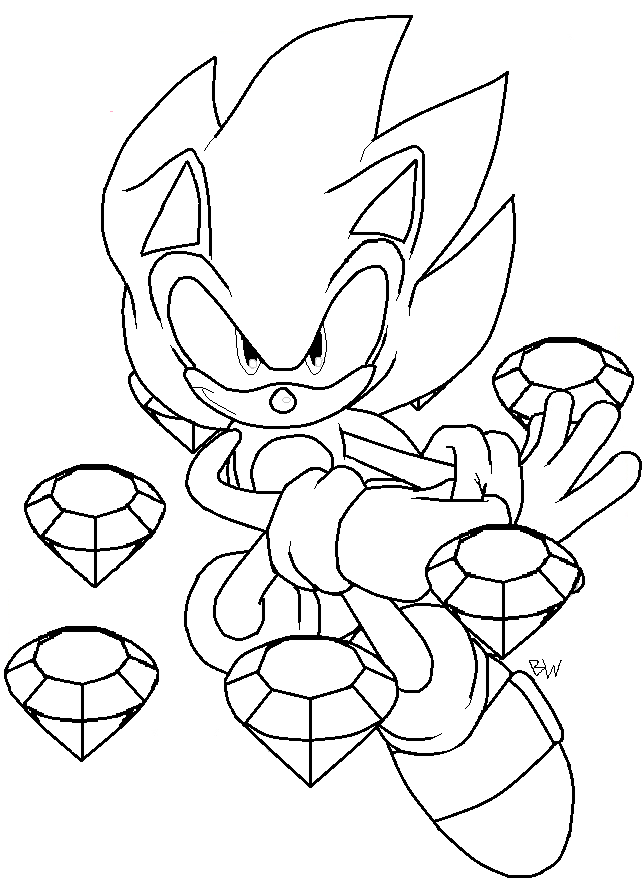 sonic 2 coloring page