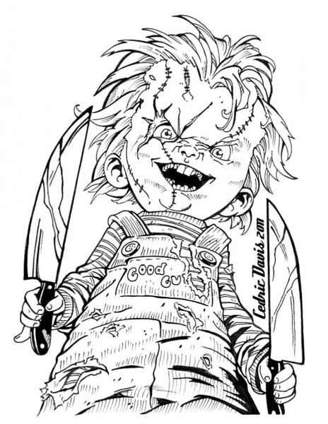 chucky coloring page