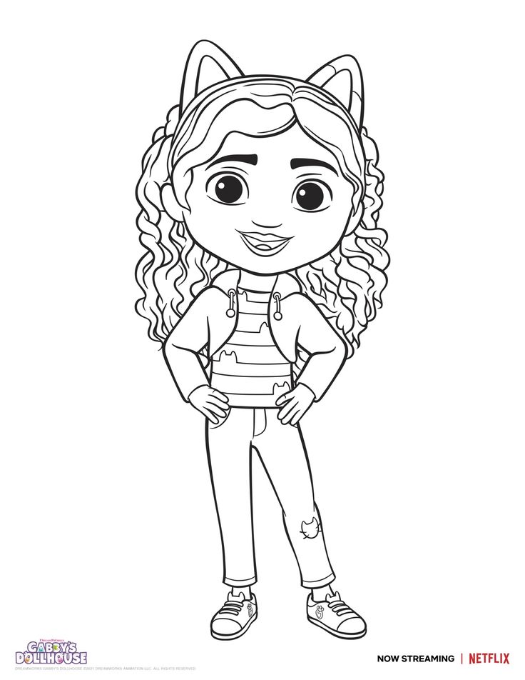 gabby dollhouse coloring page