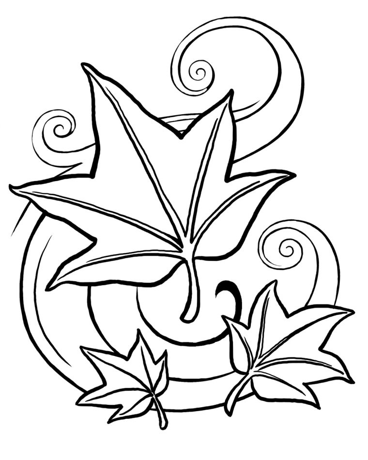 fall leaves coloring page