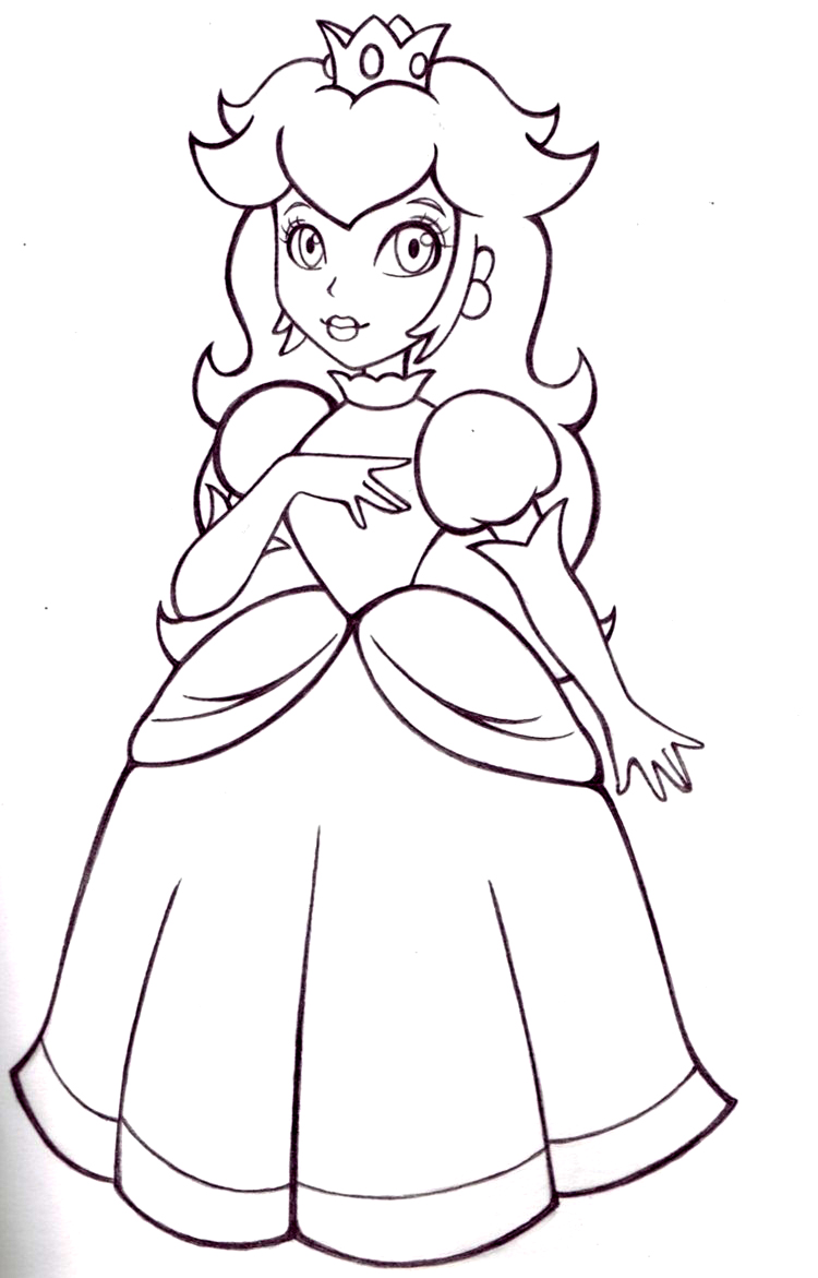 princess peach coloring page