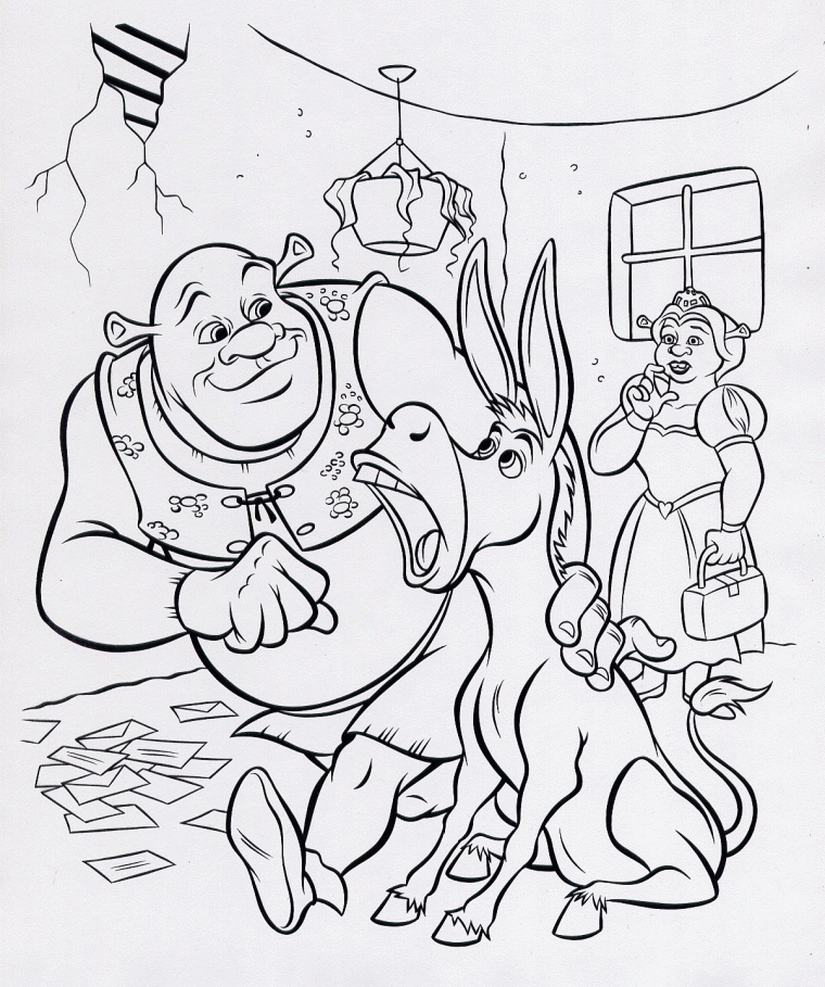 coloring pages of shrek