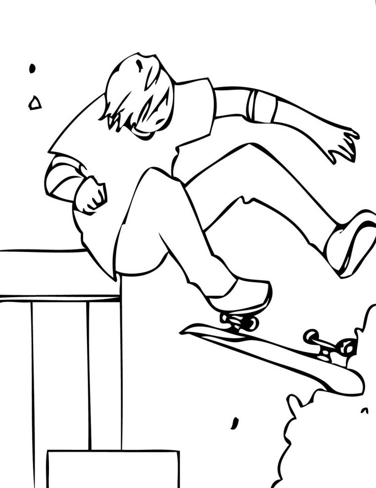 coloring page skateboard