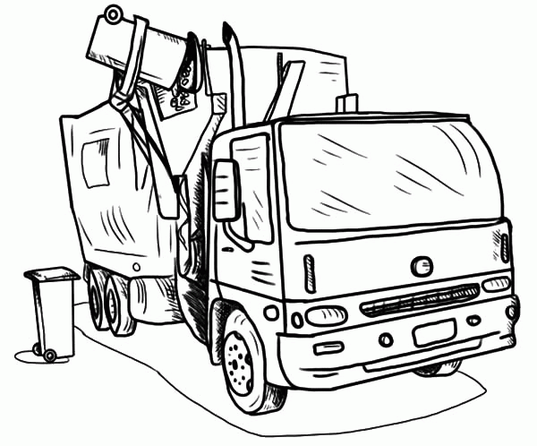 coloring pages garbage truck