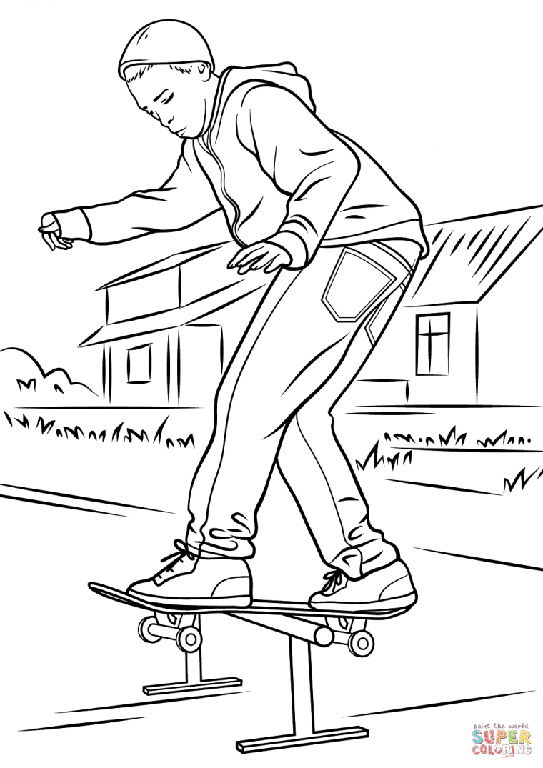 skate board coloring pages