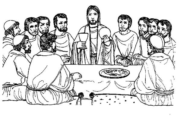 coloring page of the last supper