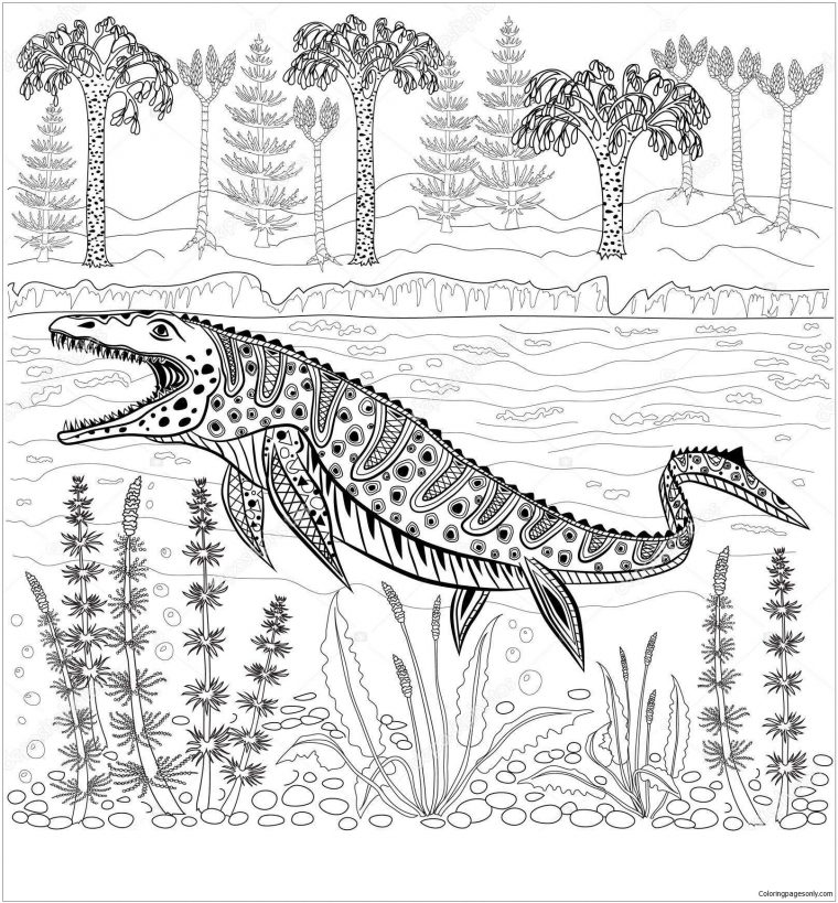 mosasaurus coloring page