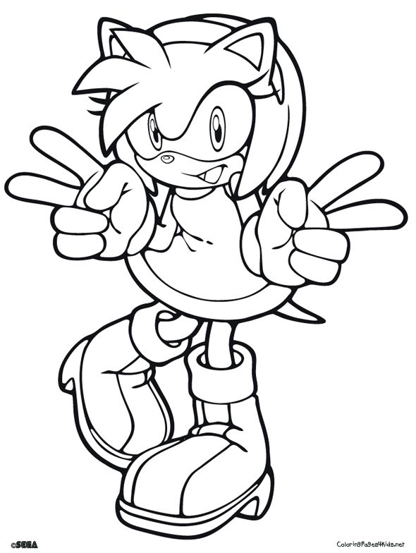 amy sonic coloring pages