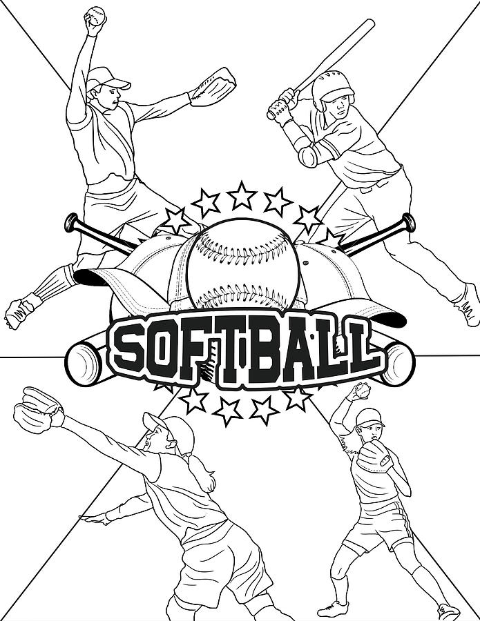 softball coloring pages