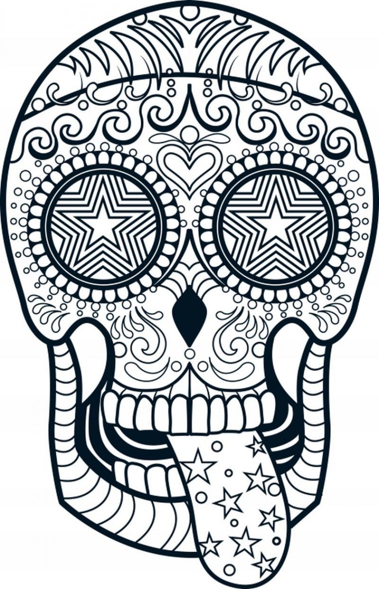 sugar skull coloring pages colored