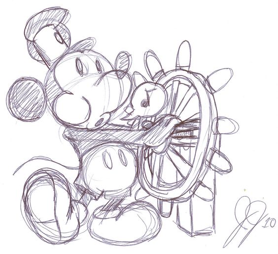 steamboat willie coloring page