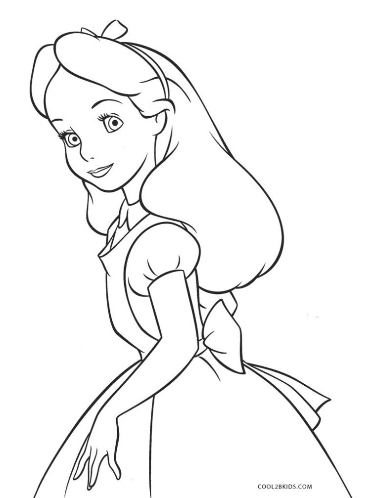 free alice in wonderland coloring pages