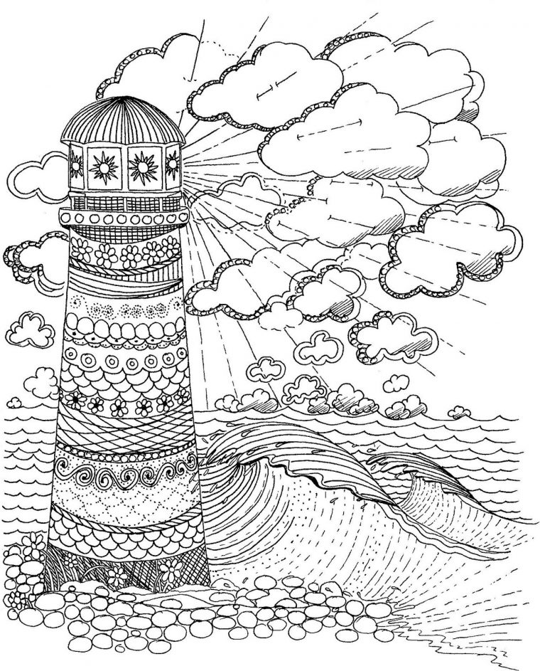 lighthouse coloring pages for adults