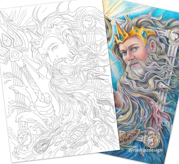 poseidon coloring pages