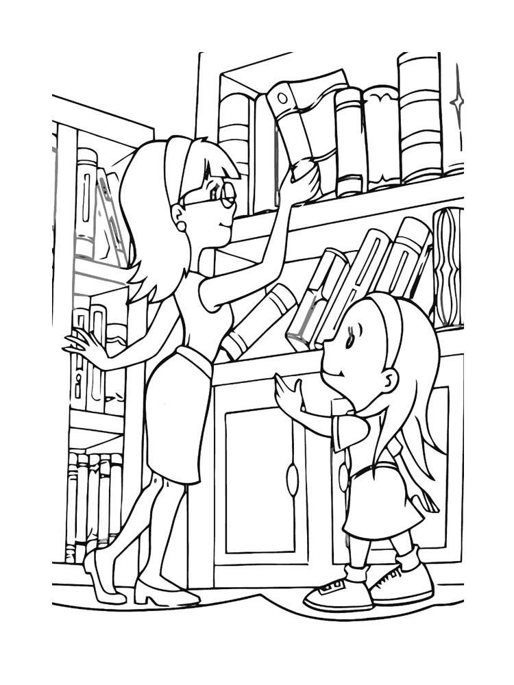 librarian coloring page