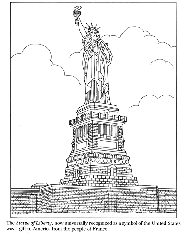 statue of liberty coloring page printable