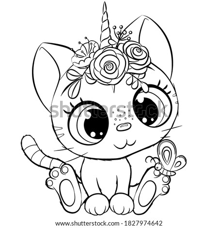 kitty corn coloring pages